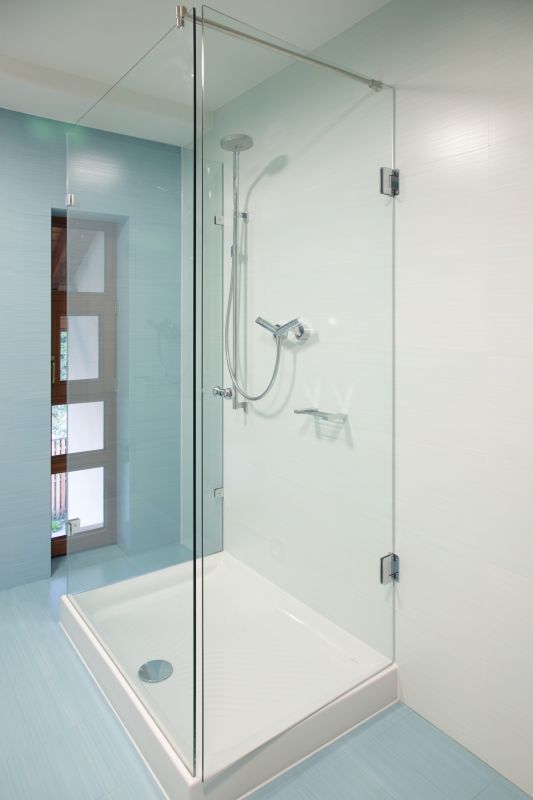 Contemporary Shower with Glass Panel
